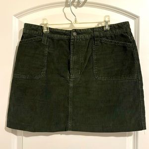 Olive Corduroy Mini Skirt